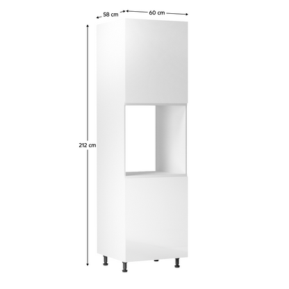 Dulap pentru alimente, alb/alb luciu extra ridicat, dreapta, AURORA D60P