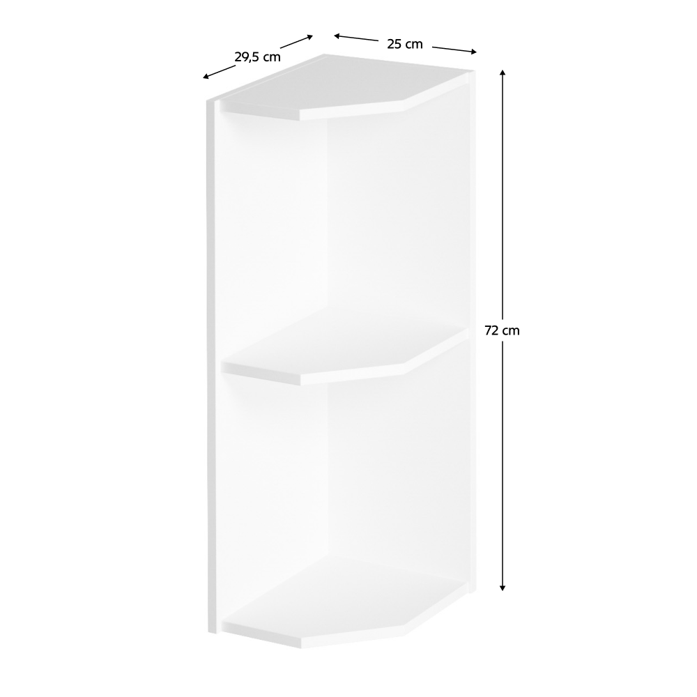Dulap de colţ superior, alb, AURORA G25PZ