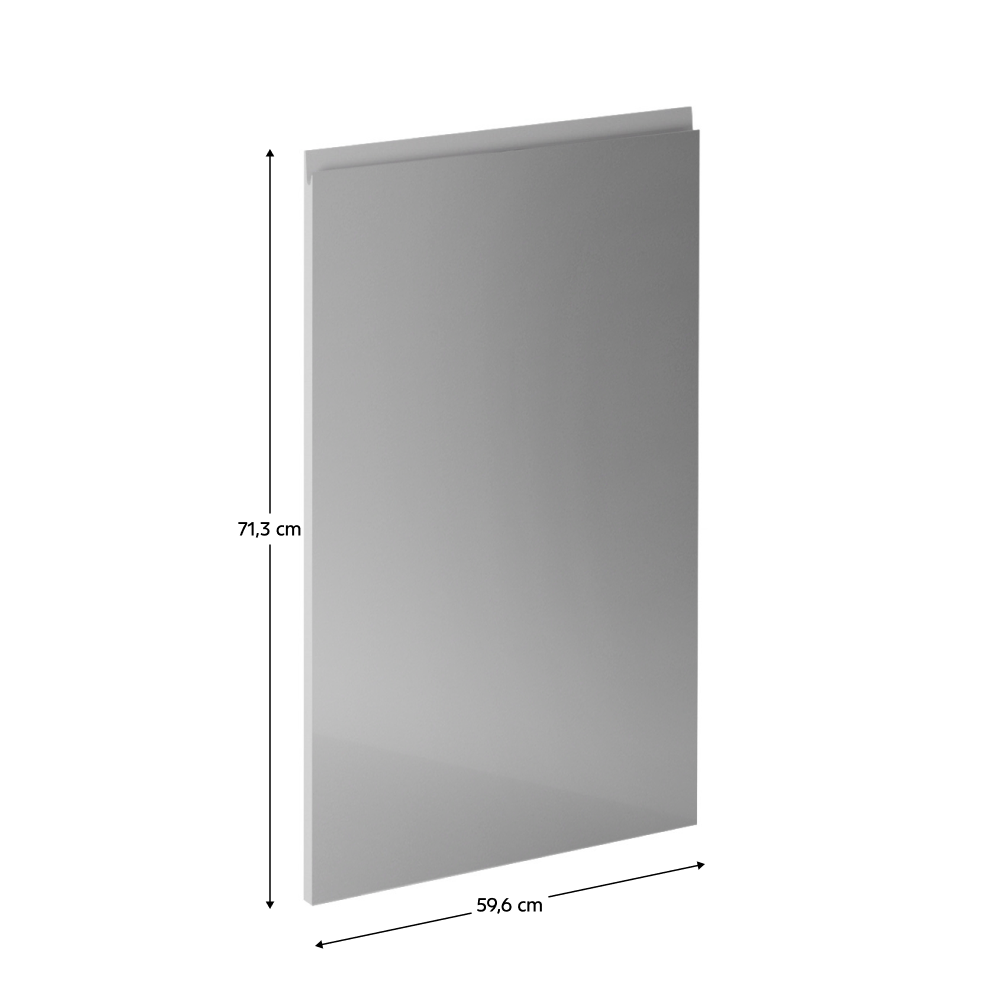 Uşă pentru maşina de spălat vase, alb/gri HG extra lucios, 59,6x71,3, AURORA