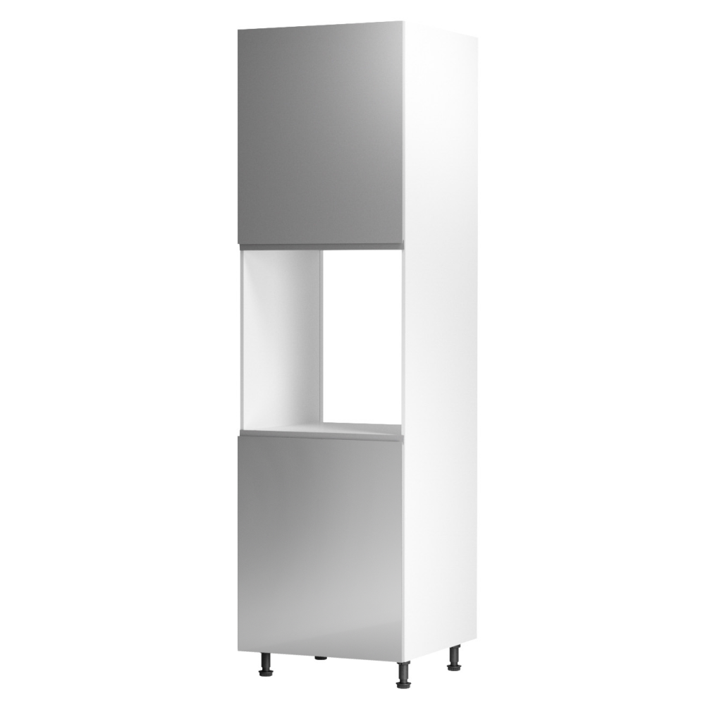 Dulap pentru alimente, alb/gri extra lucios, stânga, AURORA D60P
