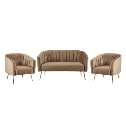 Fotoliu de design, ţesătură Velvet maro/gold crom-auriu, BAGY