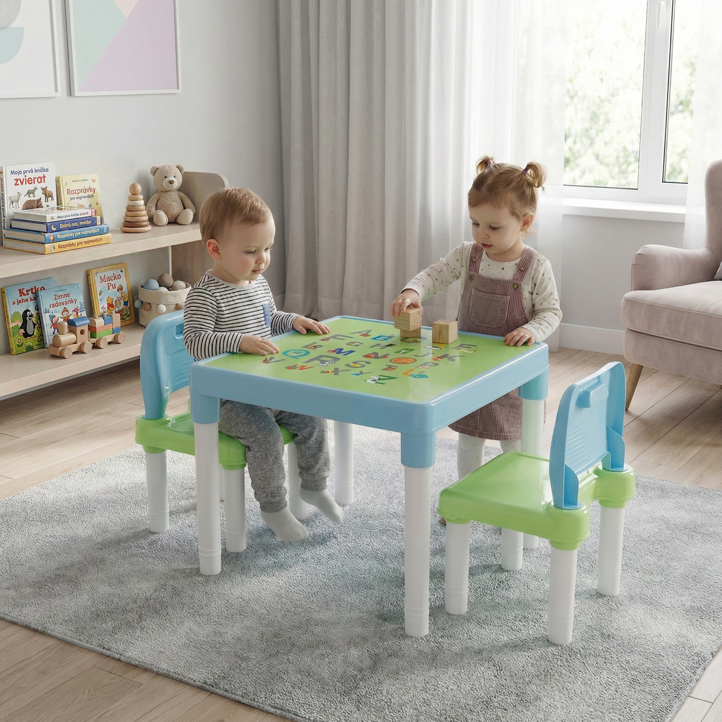 Set pentru copii 1 + 2, albastru/verde/alb, BALTO