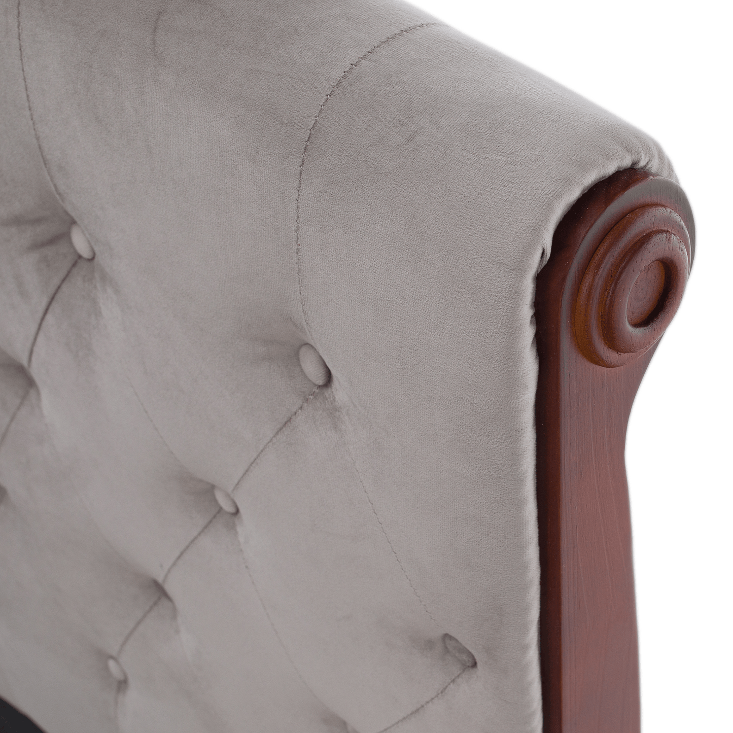 Pat cu somieră, 180x200, gri-maroniu, ţesătură Taupe Velvet, BARETO
