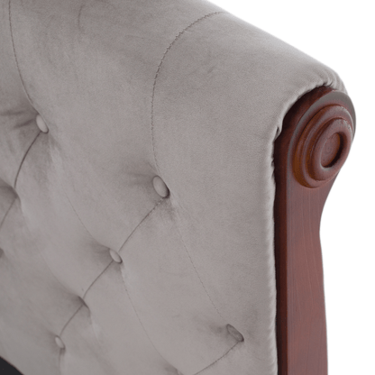 Pat cu somieră, 180x200, gri-maroniu, ţesătură Taupe Velvet, BARETO