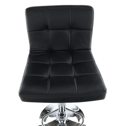 Scaun de bar, piele ecologică negru/crom, KANDY NEW