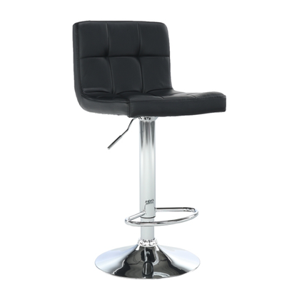 Scaun de bar, piele ecologică negru/crom, KANDY NEW