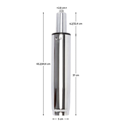 Piston cu gaz, crom, lungime 69,4 cm, 150 kg, PIEST TYP 8