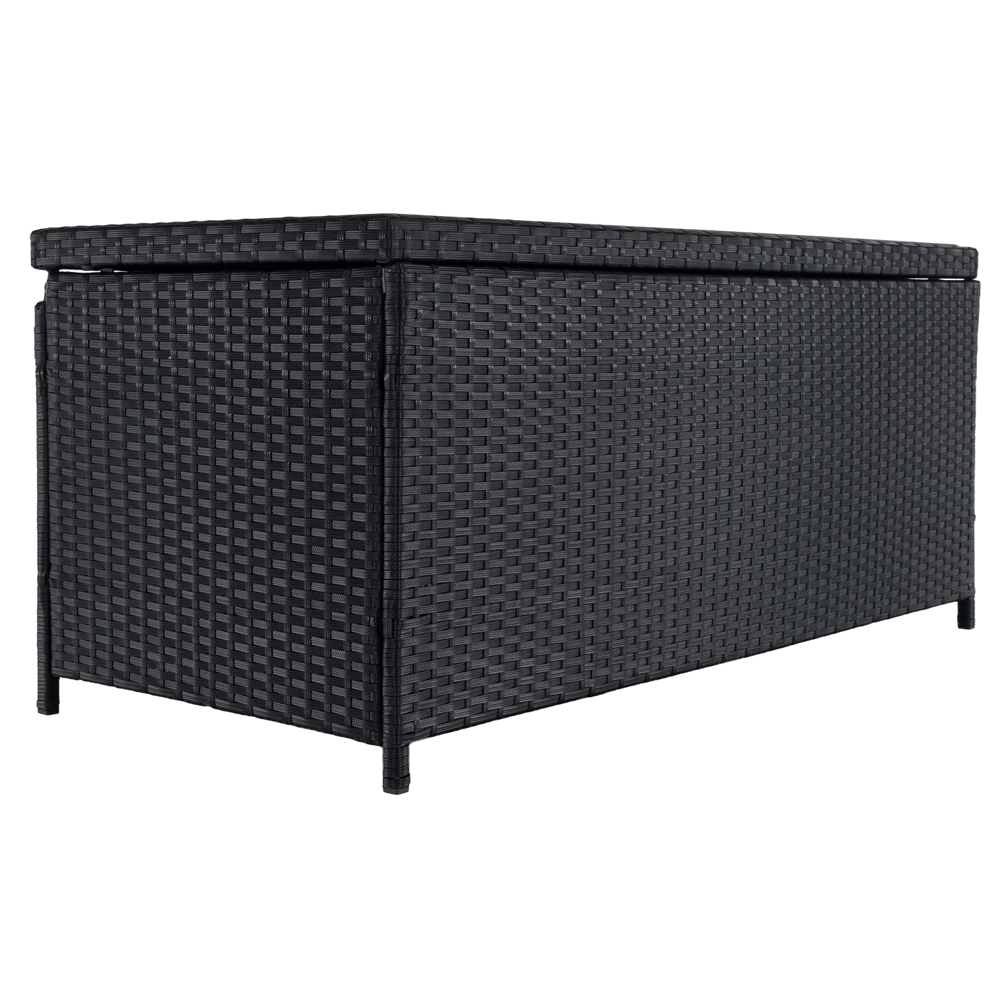 Cutie/bancă de depozitare pentru grădină, negru/natural/crem, BEMUS
