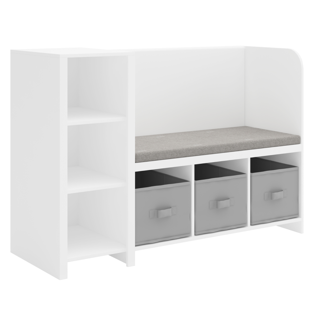 Raft cu bancă, alb/gri, BENKO