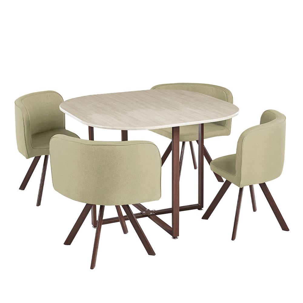 Set de mobilier dining 1+4, maro deschis/natural, BEVIS NEW