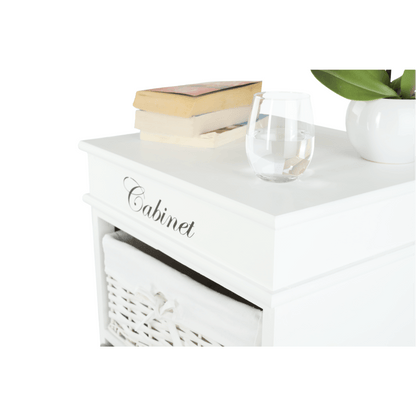 Comodă cu 4 sertare (coşuri), alb, BLANCO