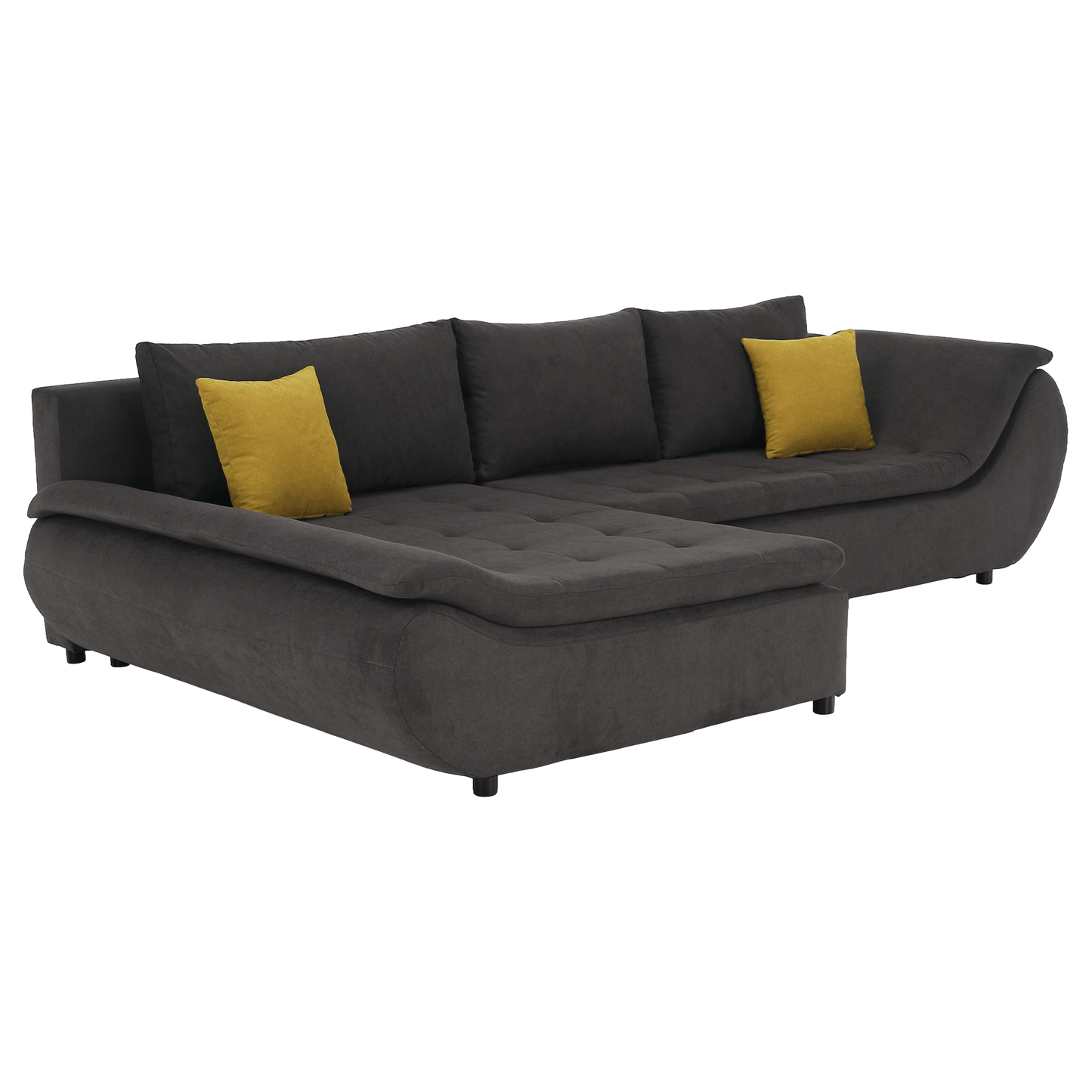 Set canapea, gri-maro /galben, material textil, stânga, BRATO