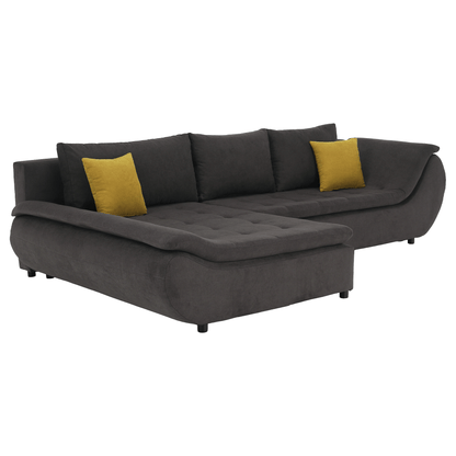 Set canapea, gri-maro /galben, material textil, stânga, BRATO