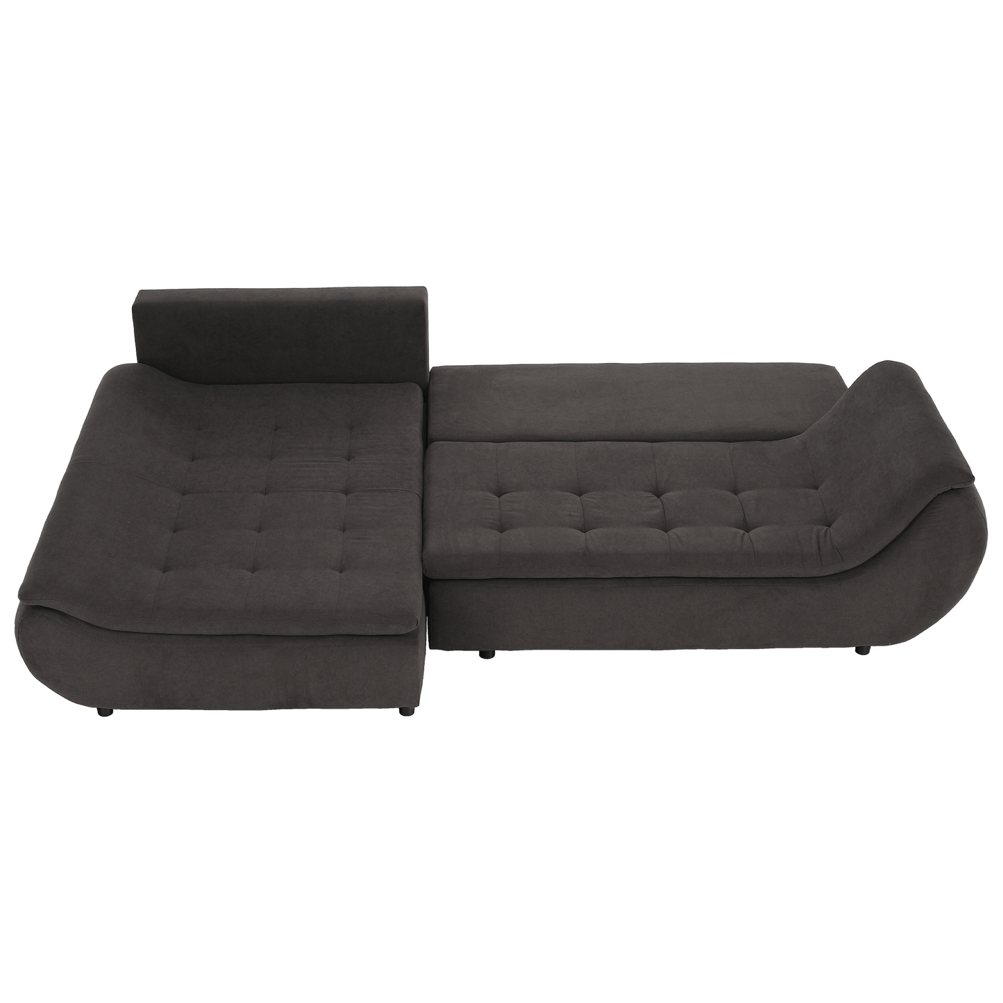 Set canapea, gri-maro /galben, material textil, stânga, BRATO