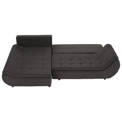 Set canapea, gri-maro /galben, material textil, stânga, BRATO