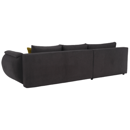 Set canapea, gri-maro /galben, material textil, stânga, BRATO