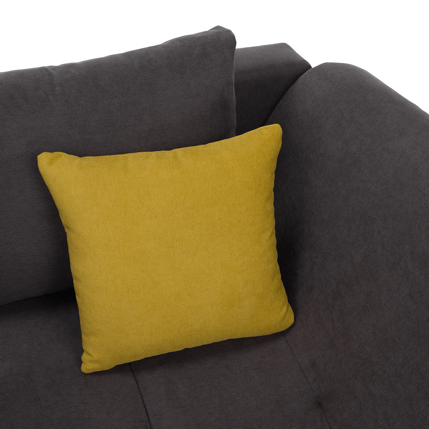Set canapea, gri-maro /galben, material textil, stânga, BRATO