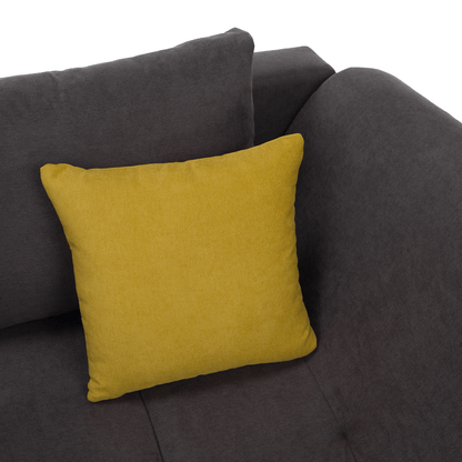 Set canapea, gri-maro /galben, material textil, stânga, BRATO