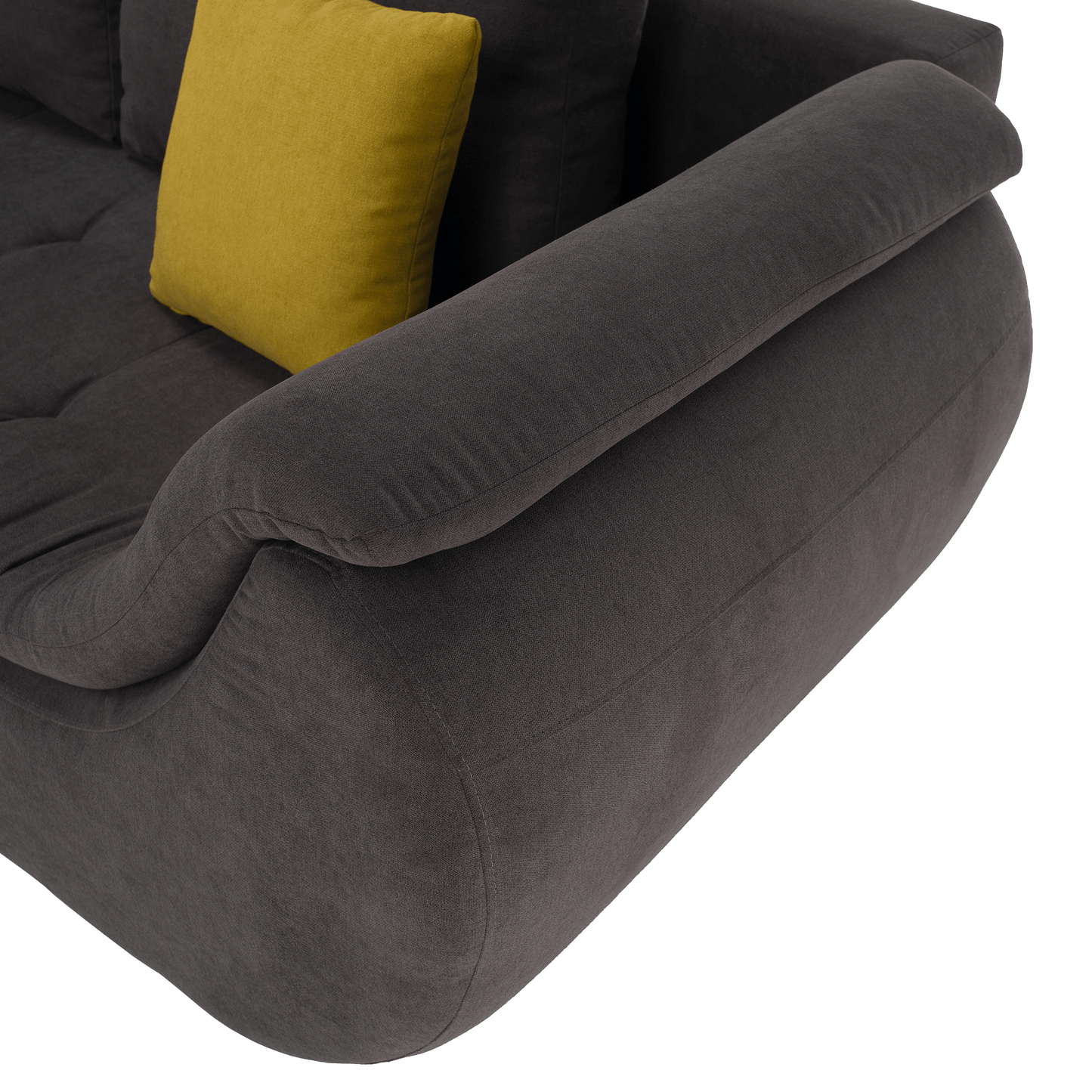 Set canapea, gri-maro /galben, material textil, stânga, BRATO