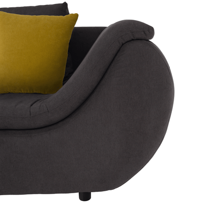 Set canapea, gri-maro /galben, material textil, stânga, BRATO