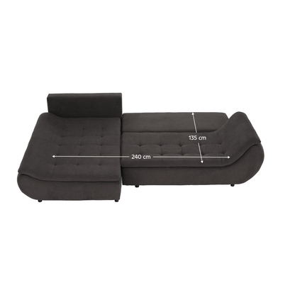 Set canapea, gri-maro /galben, material textil, stânga, BRATO