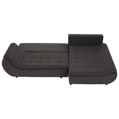 Set canapea, gri-maro /galben, material textil, dreapta, BRATO