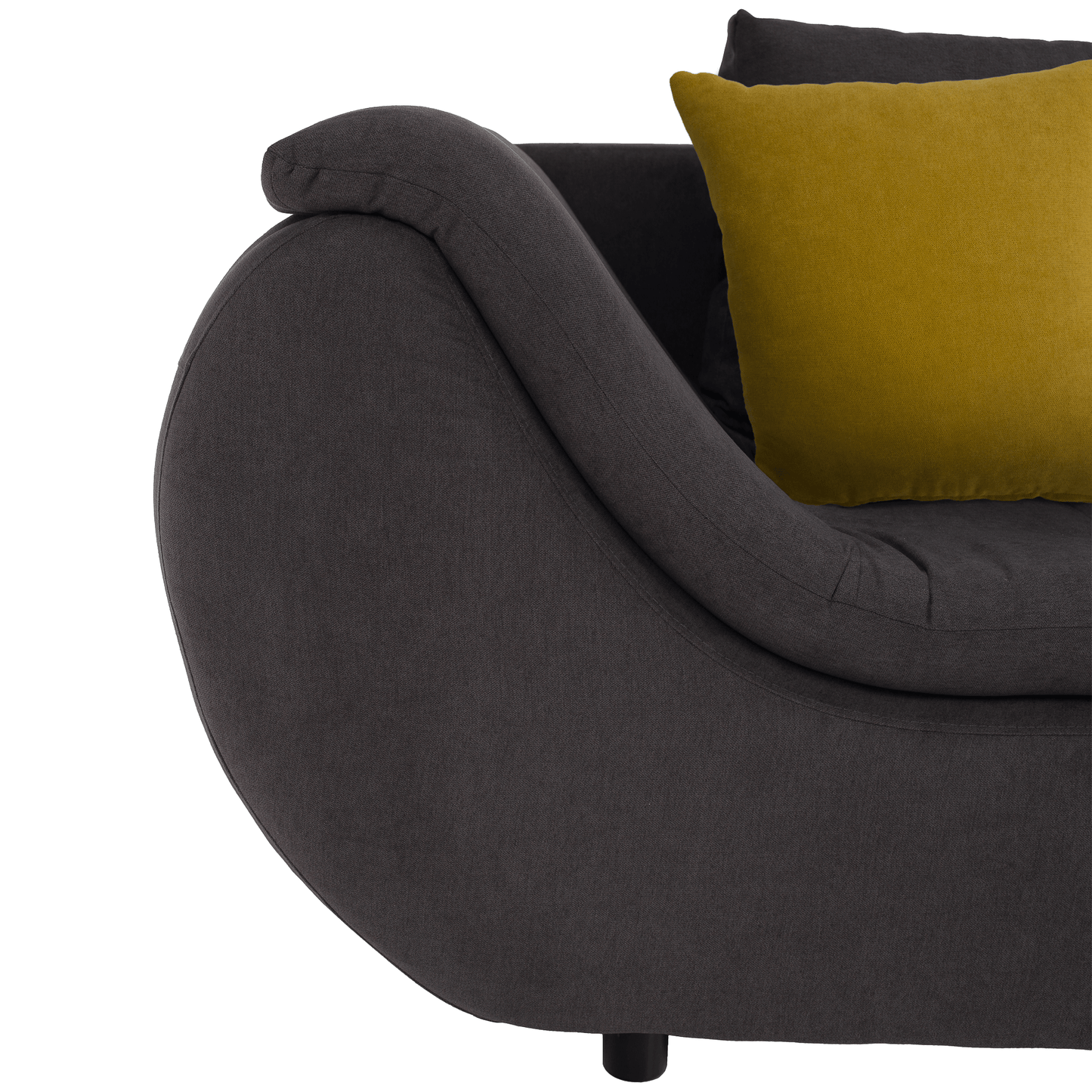 Set canapea, gri-maro /galben, material textil, dreapta, BRATO