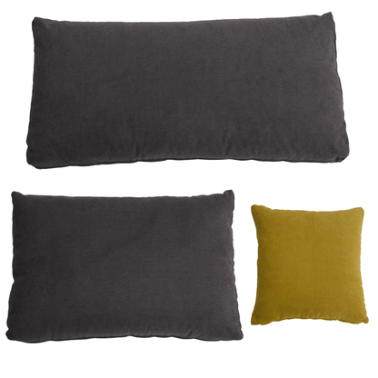 Set canapea, gri-maro /galben, material textil, dreapta, BRATO