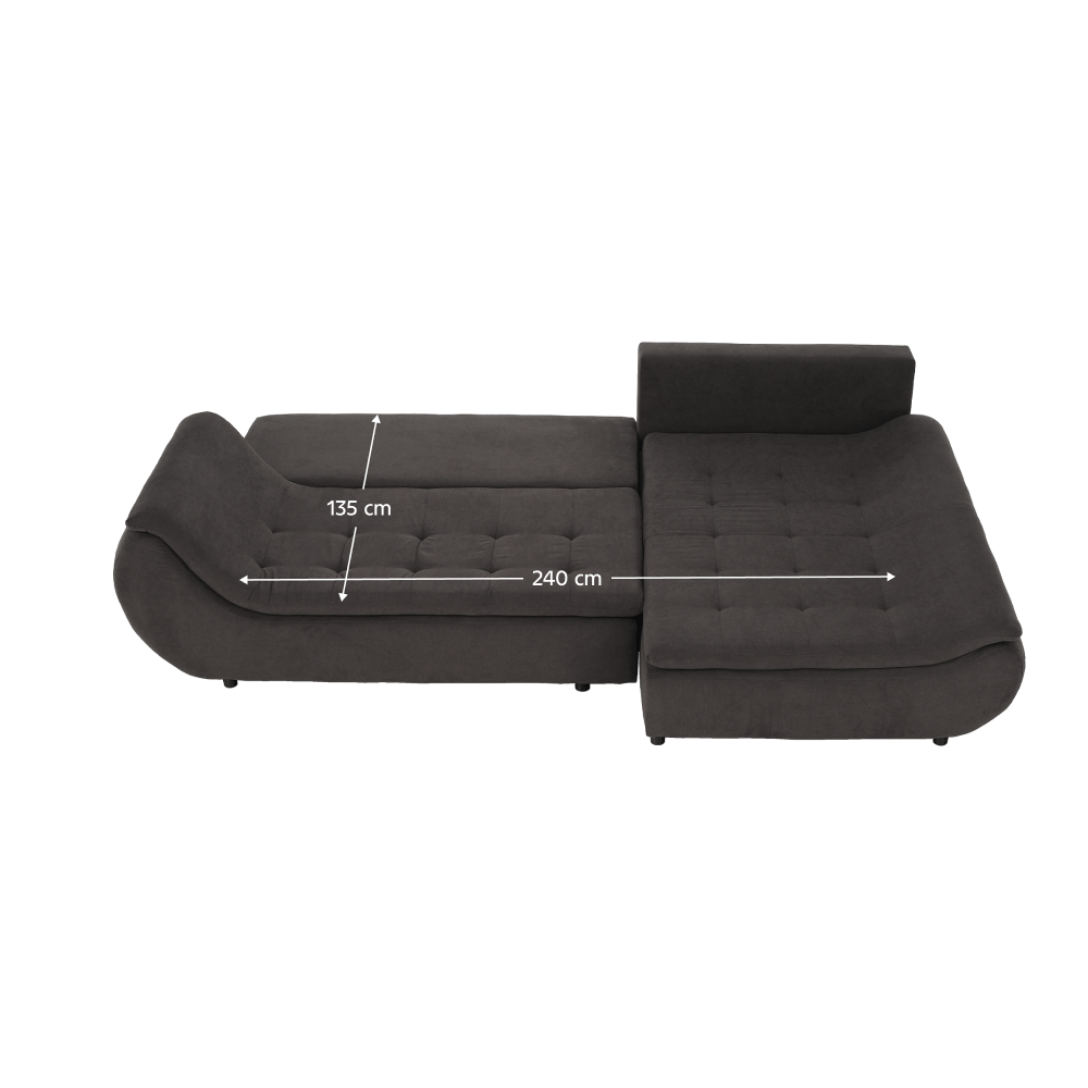 Set canapea, gri-maro /galben, material textil, dreapta, BRATO