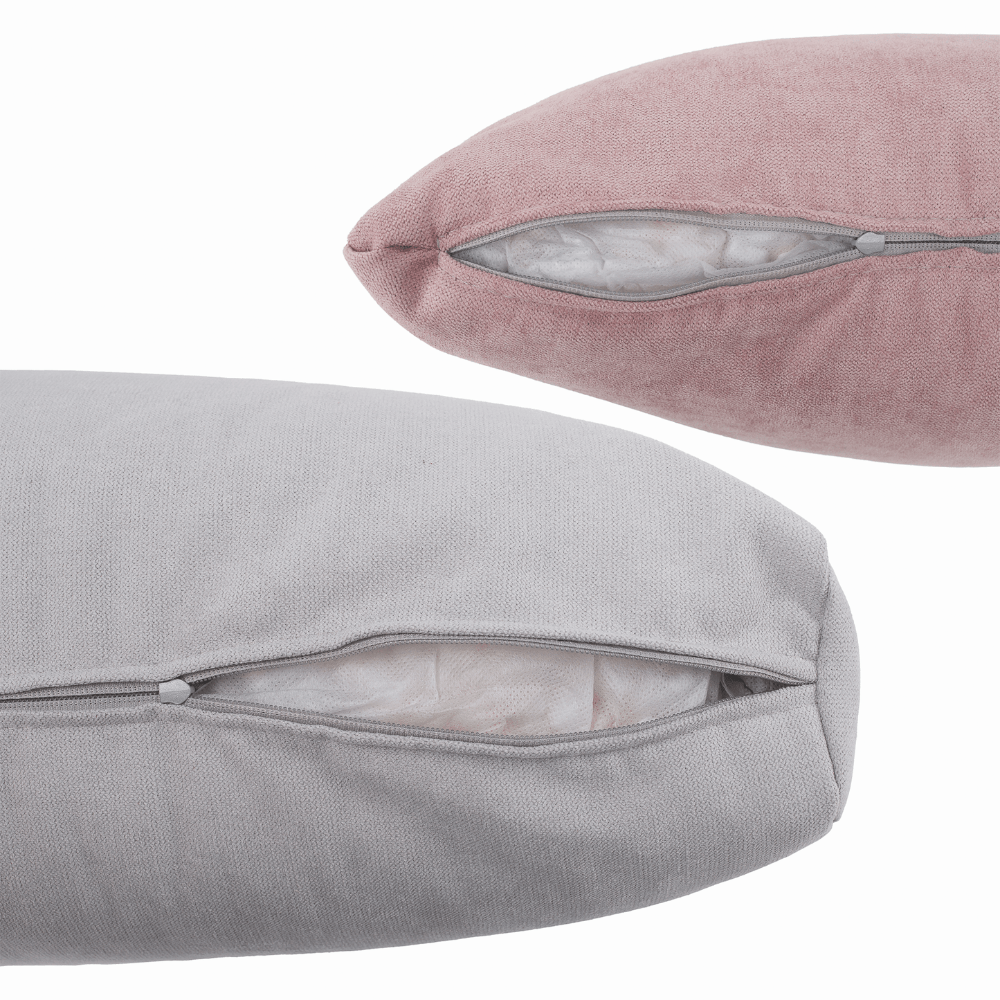 Set canapea, gri deschis / roz pudră, material textil, stânga, BRATO