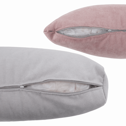 Set canapea, gri deschis / roz pudră, material textil, stânga, BRATO