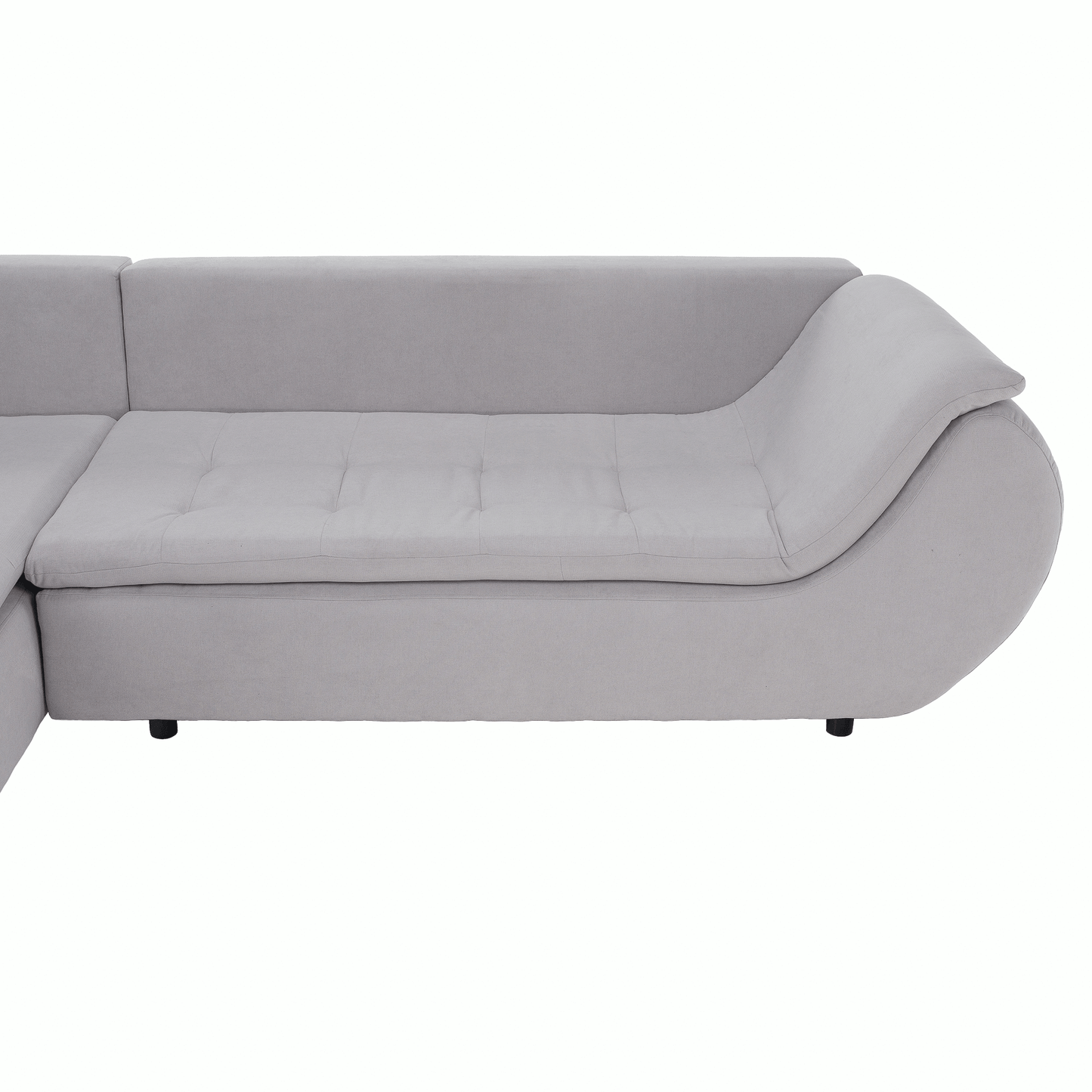 Set canapea, gri deschis / roz pudră, material textil, stânga, BRATO