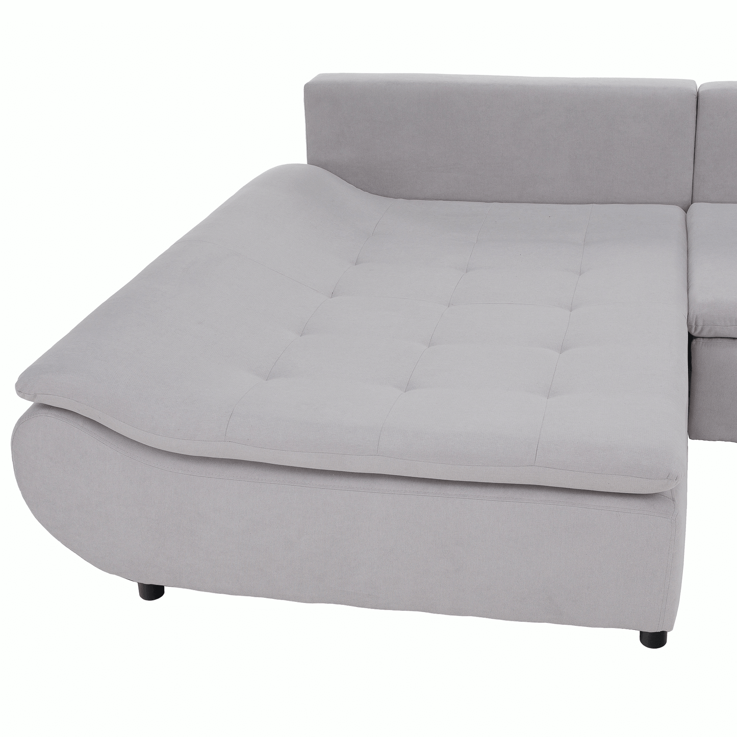 Set canapea, gri deschis / roz pudră, material textil, stânga, BRATO