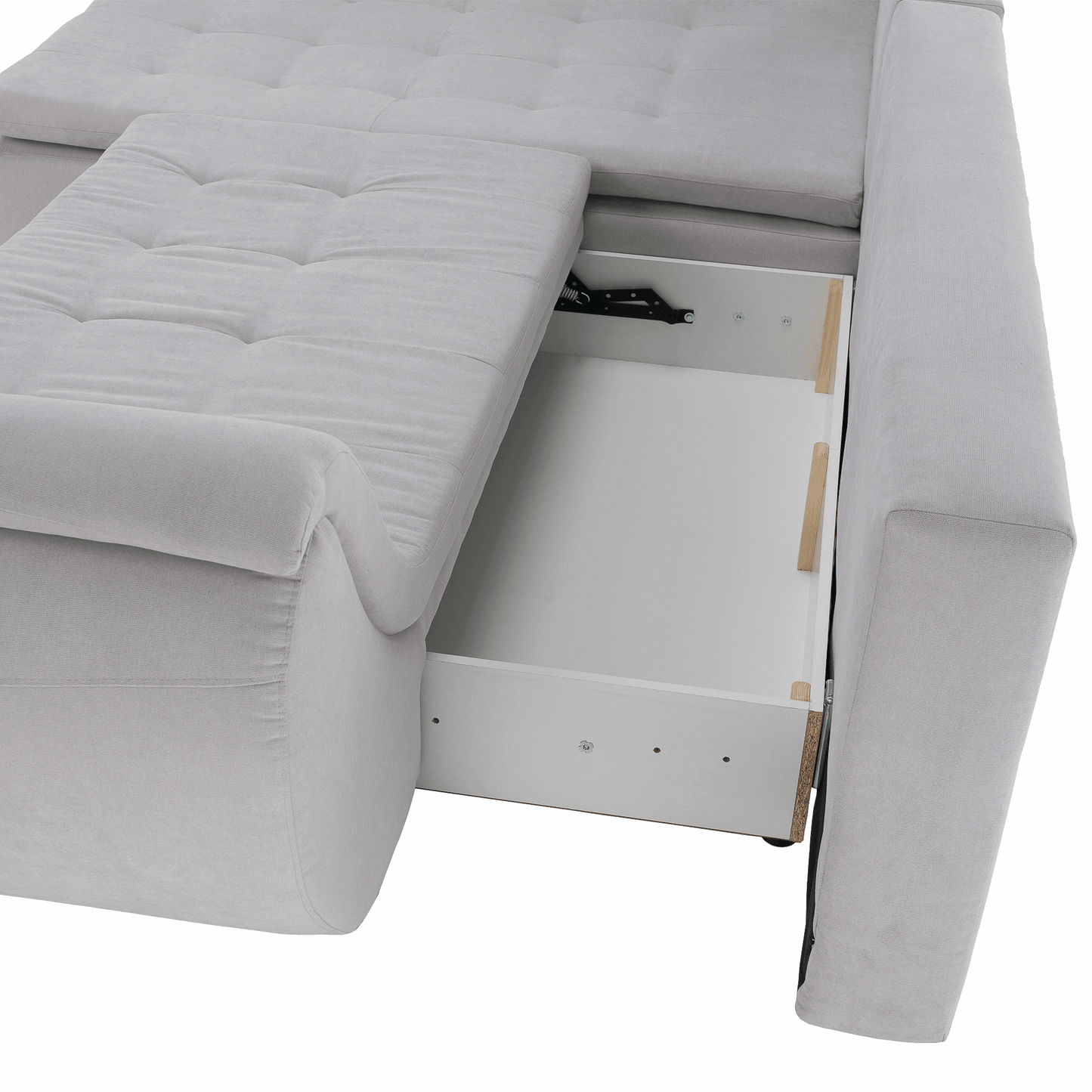 Set canapea, gri deschis / roz pudră, material textil, stânga, BRATO