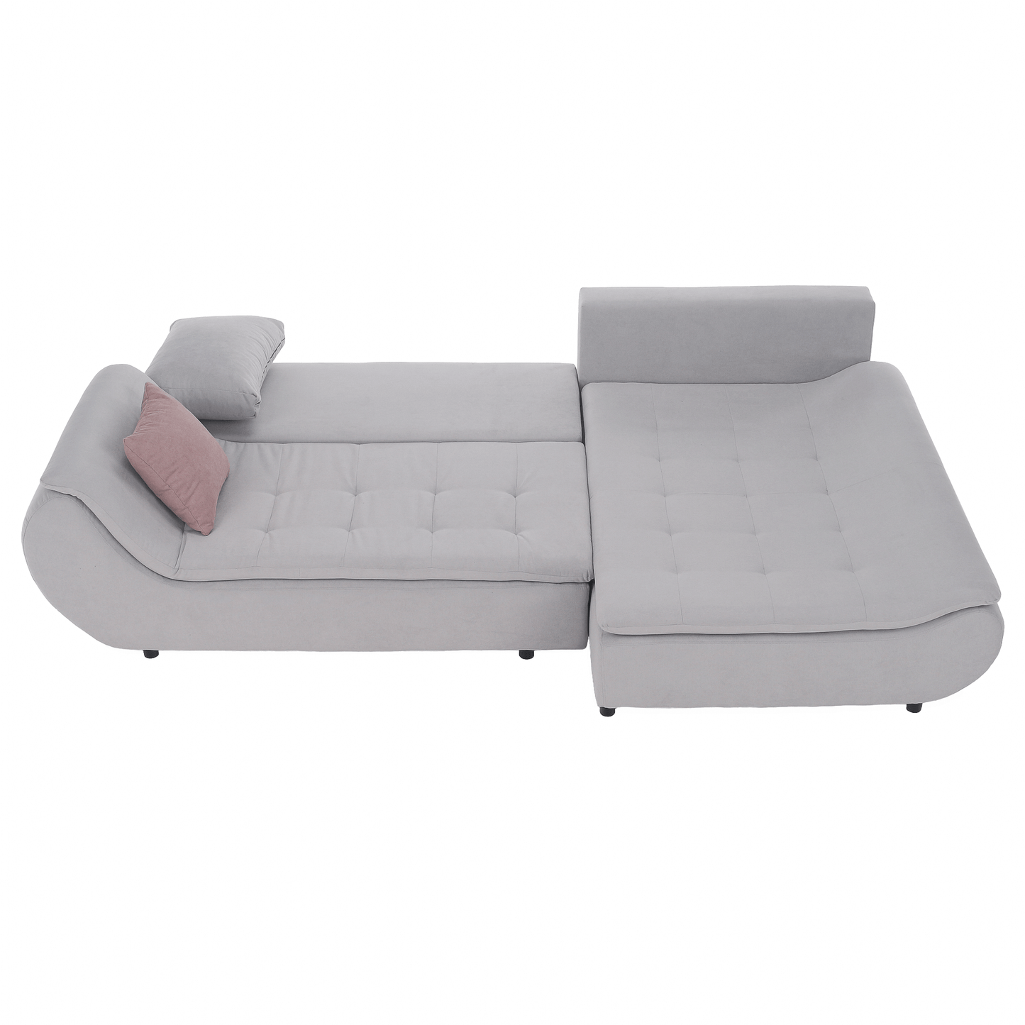 Set canapea, gri deschis / roz pudră, material textil, dreapta, BRATO