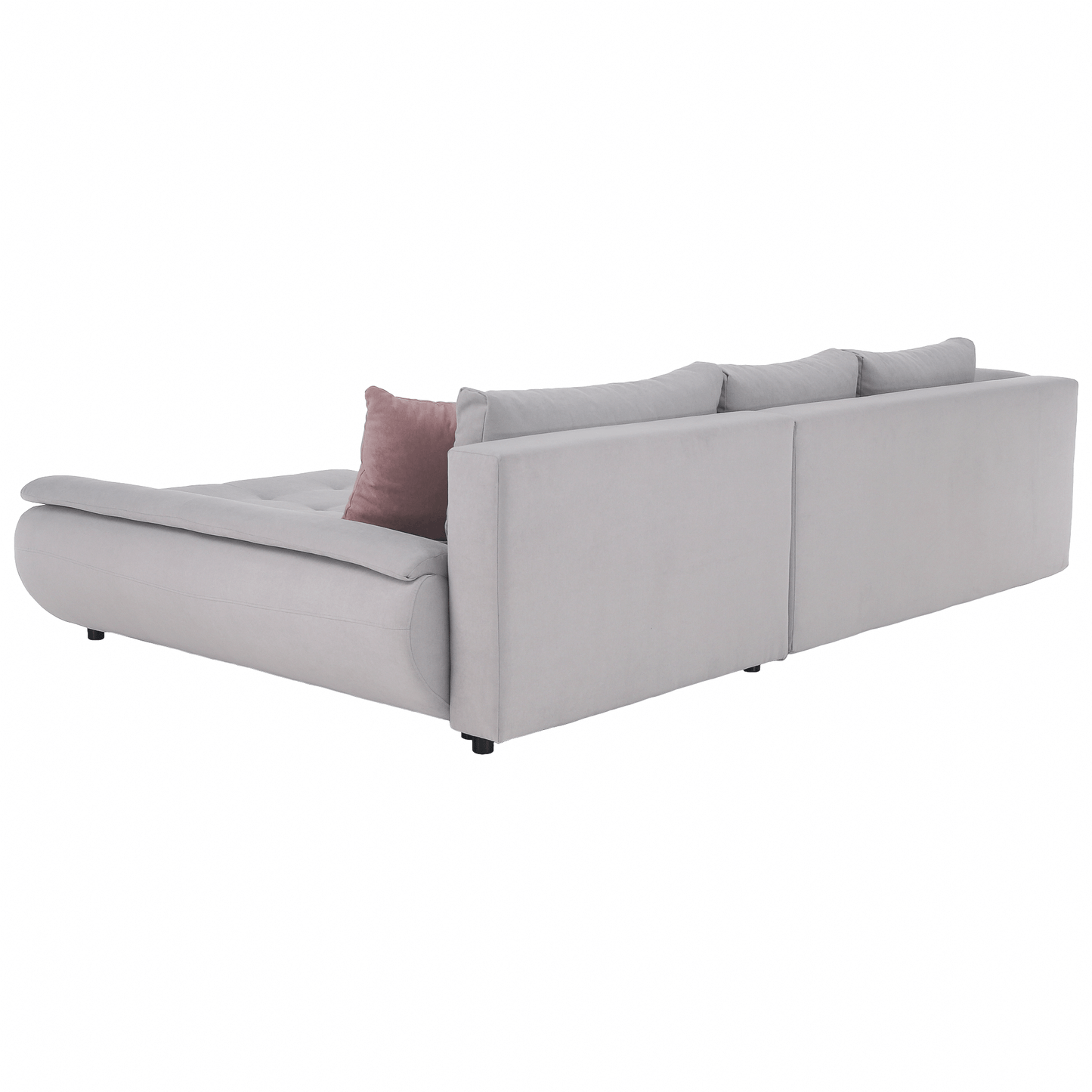 Set canapea, gri deschis / roz pudră, material textil, dreapta, BRATO