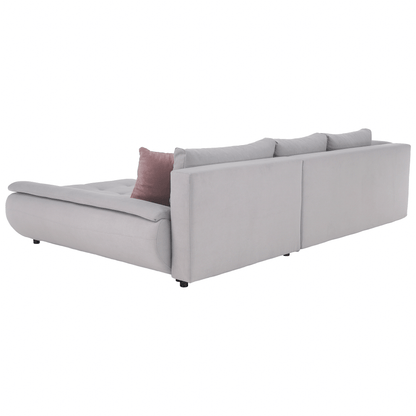 Set canapea, gri deschis / roz pudră, material textil, dreapta, BRATO