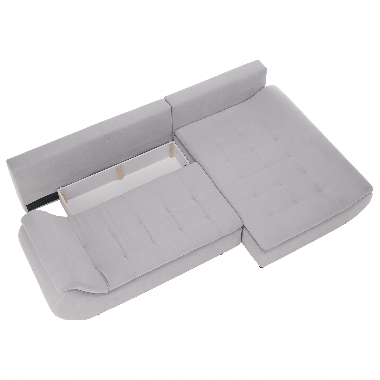 Set canapea, gri deschis / roz pudră, material textil, dreapta, BRATO