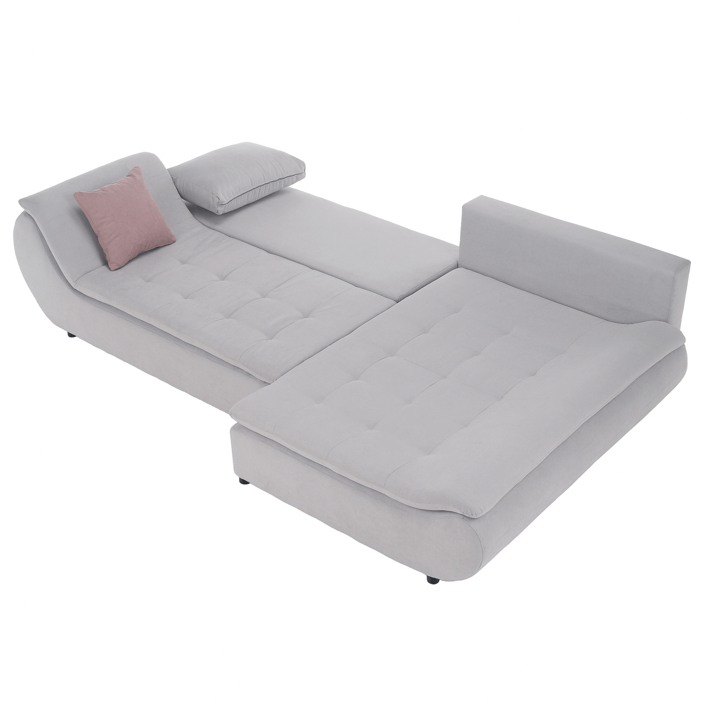 Set canapea, gri deschis / roz pudră, material textil, dreapta, BRATO