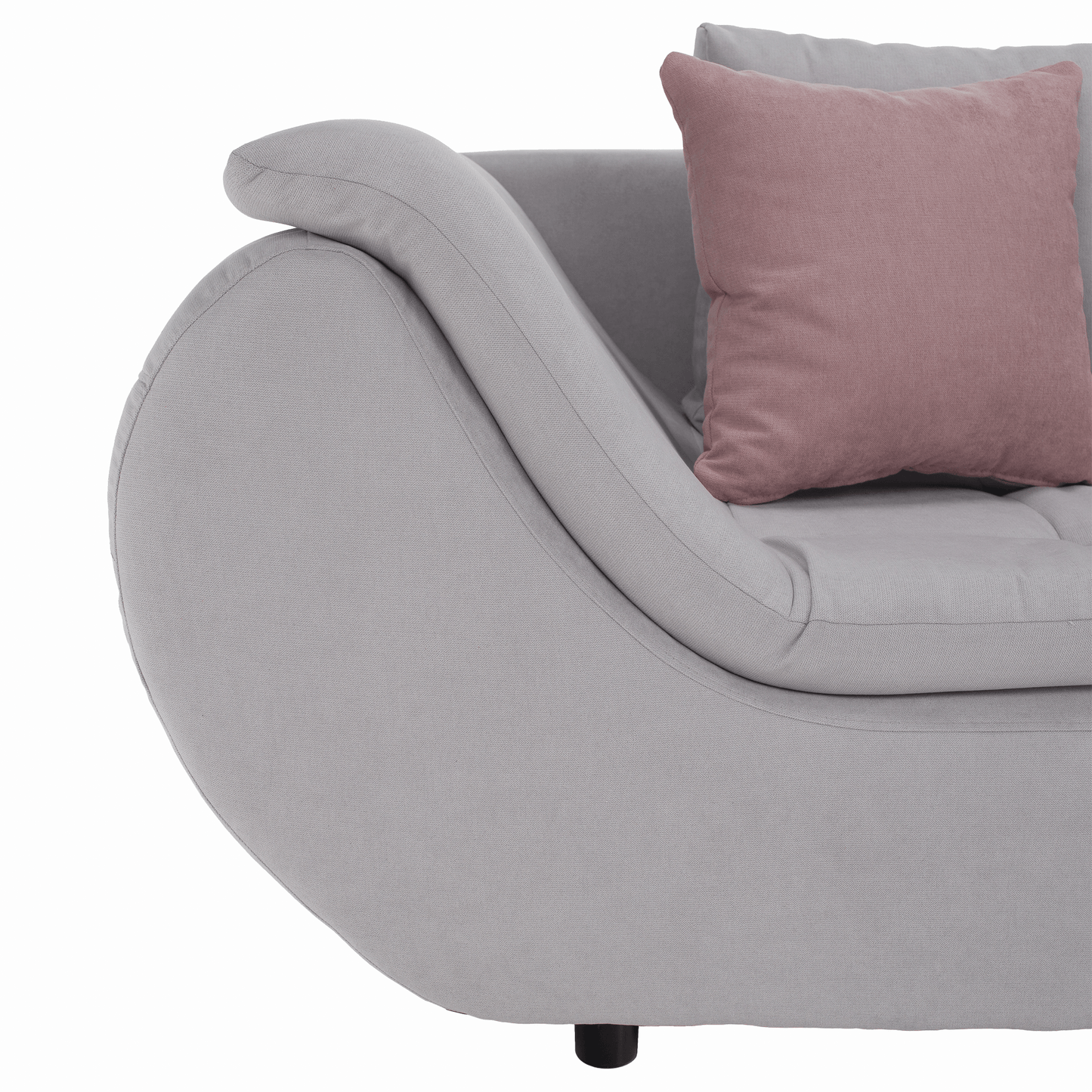 Set canapea, gri deschis / roz pudră, material textil, dreapta, BRATO
