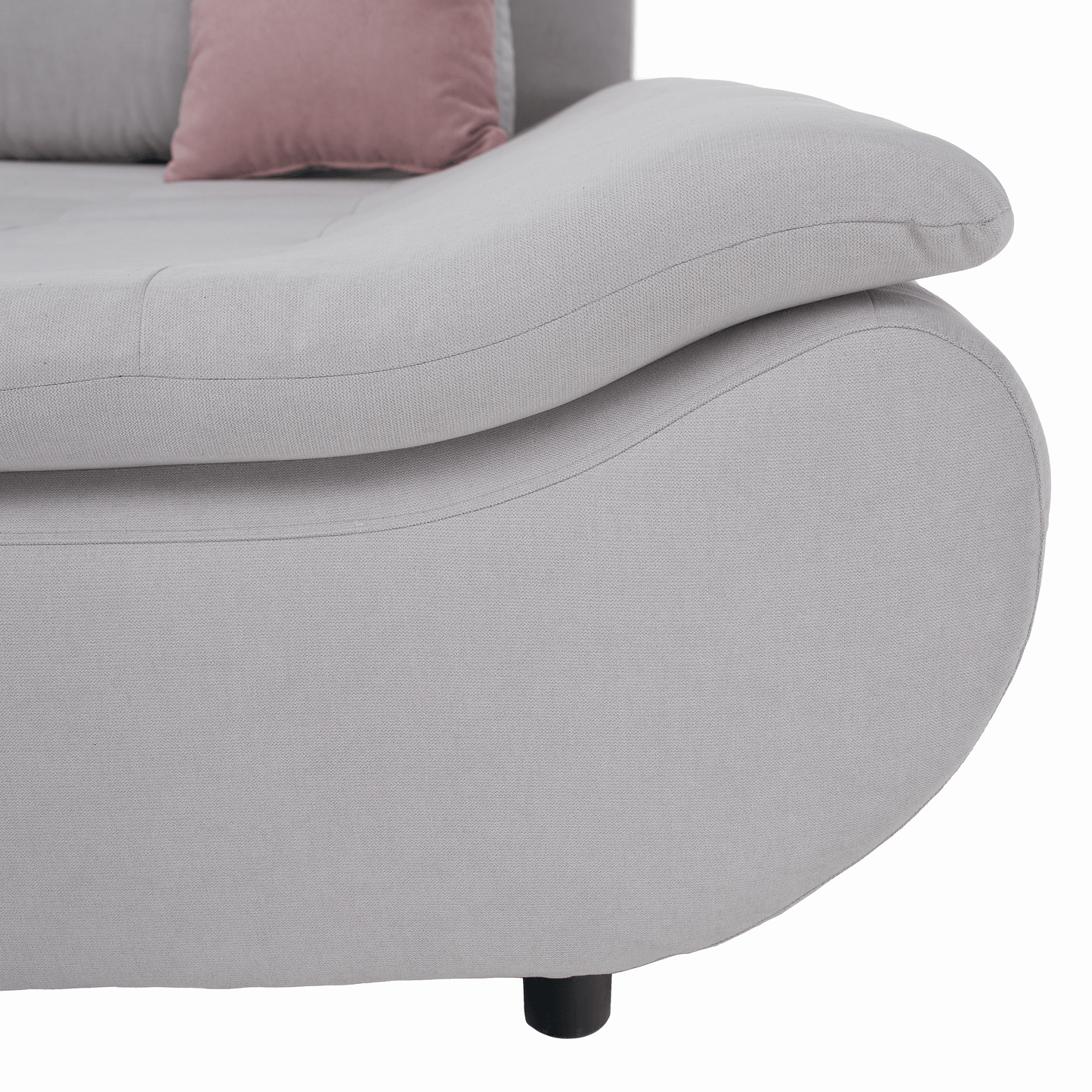 Set canapea, gri deschis / roz pudră, material textil, dreapta, BRATO