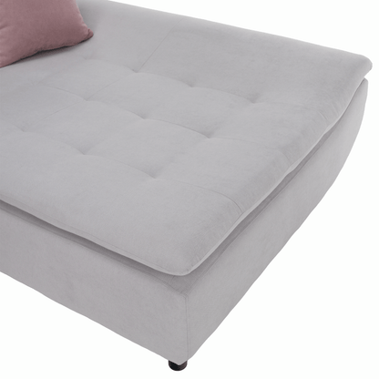 Set canapea, gri deschis / roz pudră, material textil, dreapta, BRATO