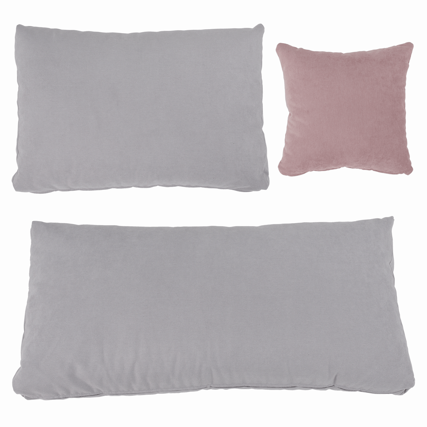 Set canapea, gri deschis / roz pudră, material textil, dreapta, BRATO