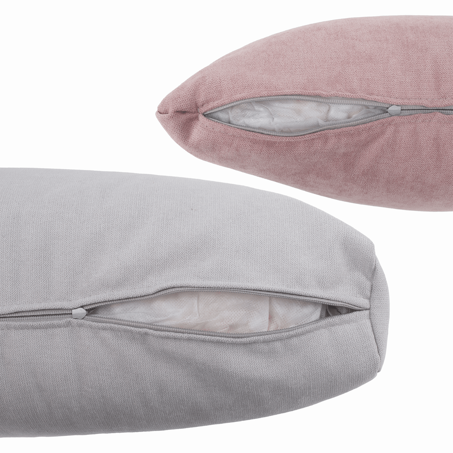 Set canapea, gri deschis / roz pudră, material textil, dreapta, BRATO