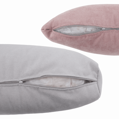 Set canapea, gri deschis / roz pudră, material textil, dreapta, BRATO