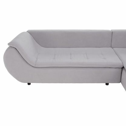 Set canapea, gri deschis / roz pudră, material textil, dreapta, BRATO