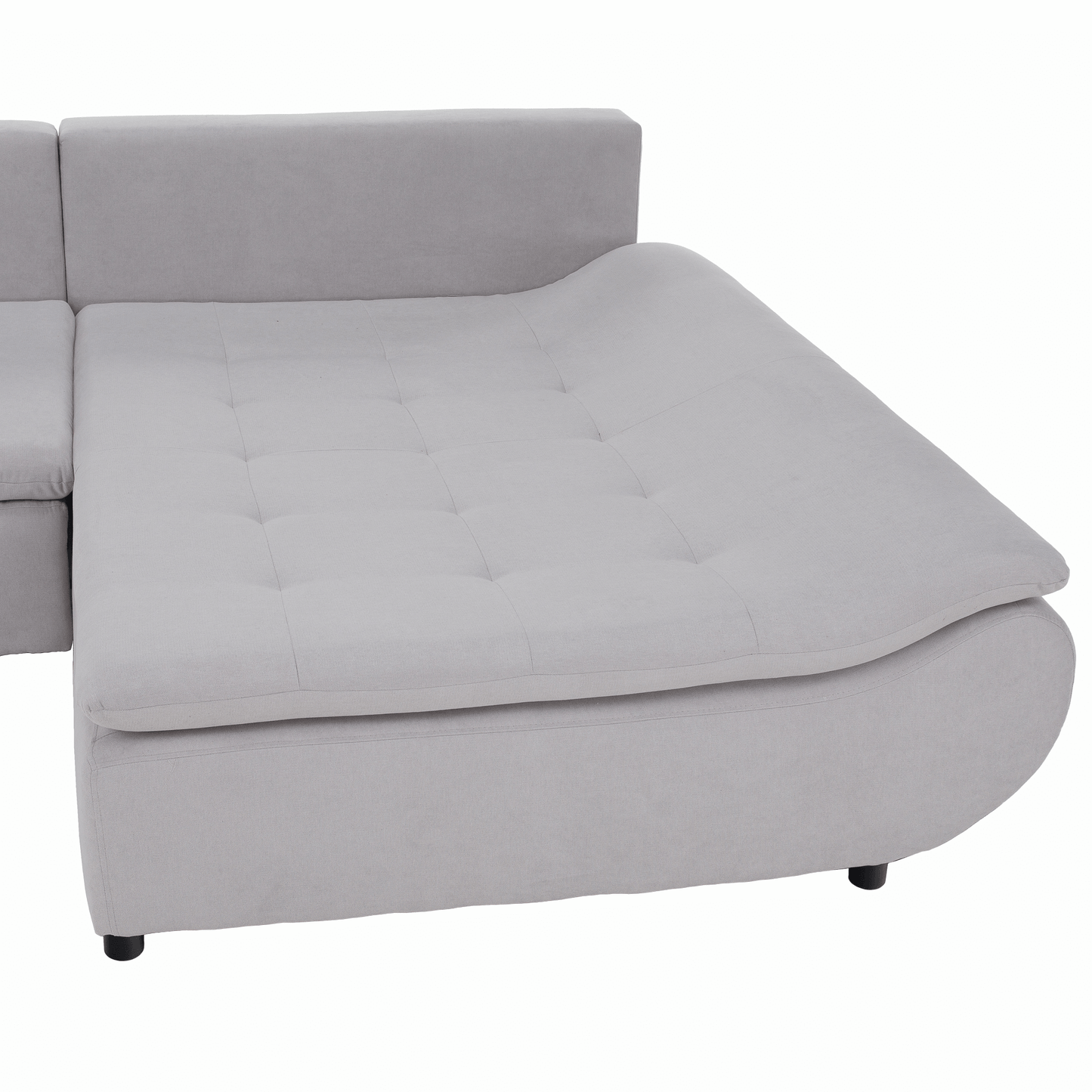 Set canapea, gri deschis / roz pudră, material textil, dreapta, BRATO