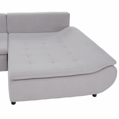 Set canapea, gri deschis / roz pudră, material textil, dreapta, BRATO