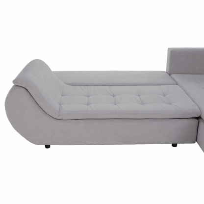 Set canapea, gri deschis / roz pudră, material textil, dreapta, BRATO