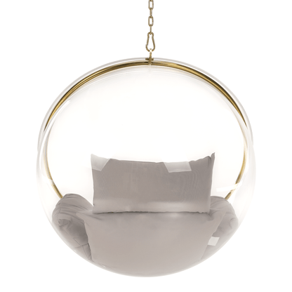 Scaun suspendat, transparent/ auriu/ gri, BUBBLE NEW TIP 1